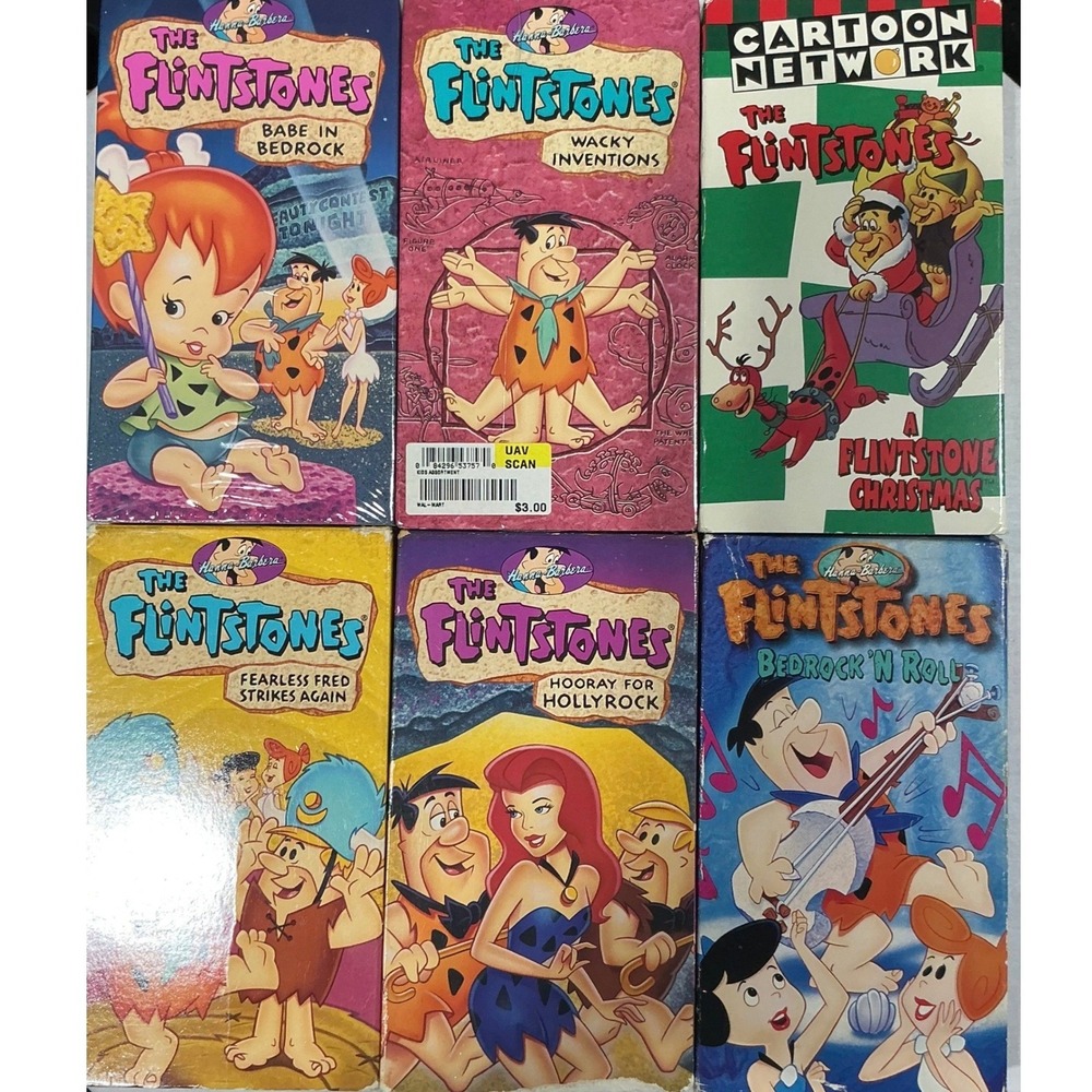 The Flintstones VHS Lot Hanna-Barbera Cartoon Network Retro 90s 6 Tapes